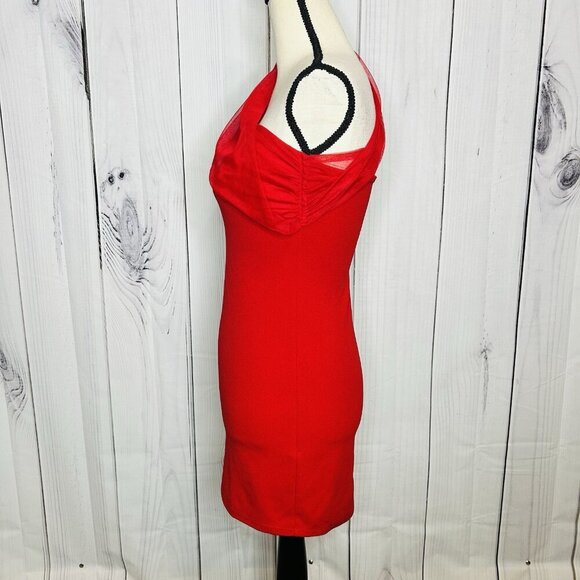 Lucy in the Sky Mini Dress Sz S Red Cocktail Party Night Out - Picture 4 of 8